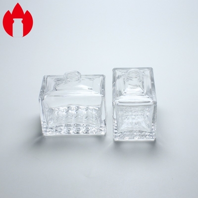 Impressão de frasco de vidro de perfume quadrado transparente 20ml com impressão a quente