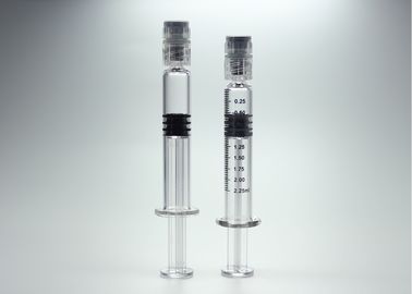 seringas 2.25ml preenchidas vidro com o ISO rígido do tampão do fechamento de Luer habilitado
