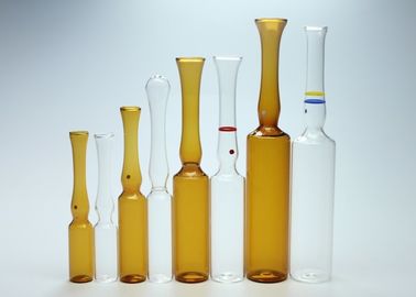 As ampolas de vidro farmacêuticas datilografam, recipiente da ampola transparente/cor de Brown