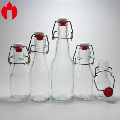 Frasco de vidro moldado transparente personalizado usado para refrigerante, suco, vinho, cerveja, bebida