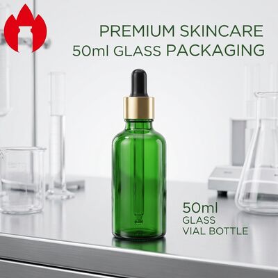 50ml Frasco de Vidro para Óleo Essencial Cosmético Verde