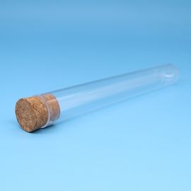 Tubo de ensaio de vidro com o bujão da cortiça para o equipamento de laboratório