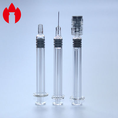 Seringas pré-preenchidas de vidro ligeiramente transparentes de 1ml para cosméticos