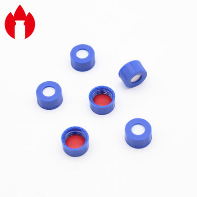 cor azul material plástica dos PP dos tampões de parafuso de 9mm para a garrafa cromatográfica