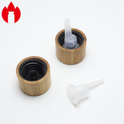 tampões de parafuso plásticos rosqueados de bambu de 18mm para a garrafa de óleo essencial