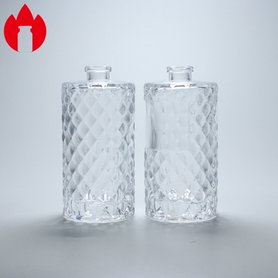 Frasco de vidro transparente para perfume de 45 ml com estampagem a quente