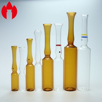 Ampola de vidro 1 ml-20 ml Ampola de vidro vazia, clara ou âmbar Pharma de injecção