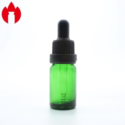10 ml de frasco de vidro de óleo essencial verde com tampa de gotas de plástico