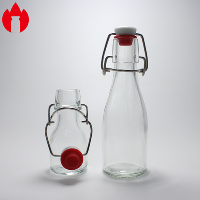 Frasco de vidro moldado transparente personalizado usado para refrigerante, suco, vinho, cerveja, bebida