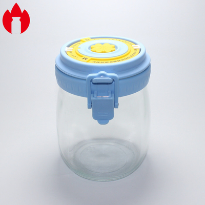 Jar de garrafa de vidro de 500 ml a 1000 ml personalizado com tampa de plástico