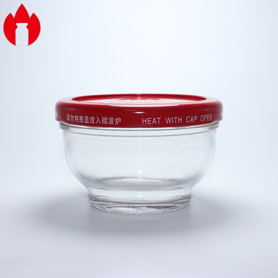 Recipiente de taça de vidro personalizado com tampa de metal
