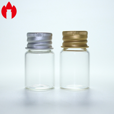 Vial de vidro de boca de parafuso transparente de 5 ml com tampa de alumínio