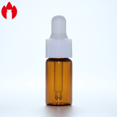 Vial de vidro transparente ou âmbar de 3 ml com tampa de gotas