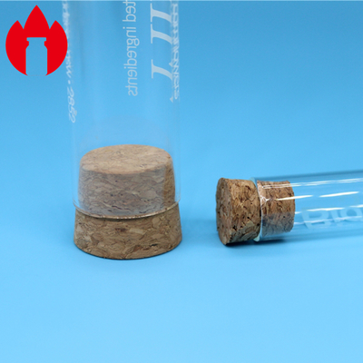 Tubo de ensaio de vidro com o bujão da cortiça para o equipamento de laboratório