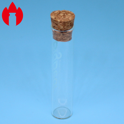 Tubo de ensaio de vidro com o bujão da cortiça para o equipamento de laboratório