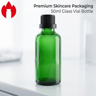 50ml Frasco de Vidro para Óleo Essencial Cosmético Verde