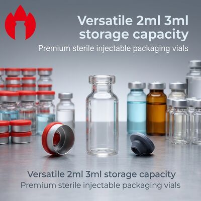 Frasco de vidro transparente de borosilicato tubular de medicamento de 3ml