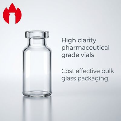 Frasco de vidro transparente de borosilicato tubular de medicamento de 3ml