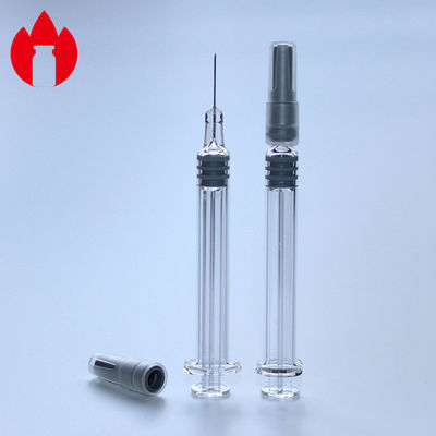 Seringas pré-preenchidas de vidro ligeiramente transparentes de 1ml para cosméticos