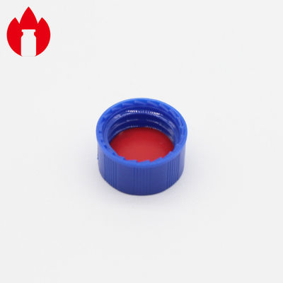 cor azul material plástica dos PP dos tampões de parafuso de 9mm para a garrafa cromatográfica