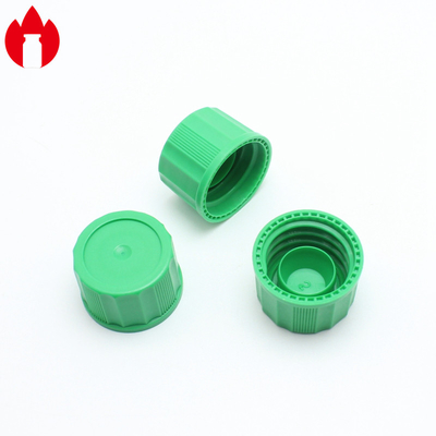 18mm PP Material de plástico parafusos Caps azul / verde cor com plugue interno