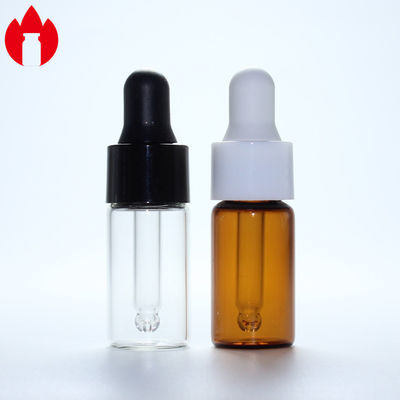 Vial de vidro transparente ou âmbar de 3 ml com tampa de gotas