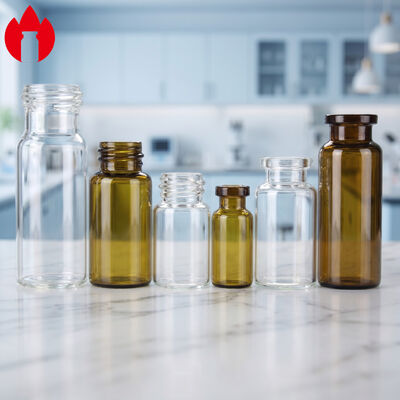 Vial de vidro tubular transparente ou âmbar para injecção Pharma